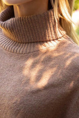 Plaid detailed Roll Neck Sweater