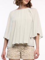 RUFFLED TIE BACK BLOUSE