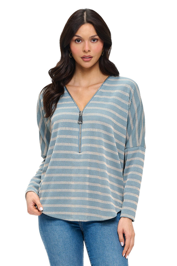ARIELLA| Sleeve Zipper Top