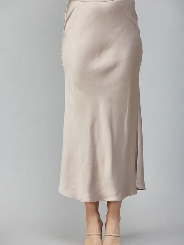 Satin Midi Skirt