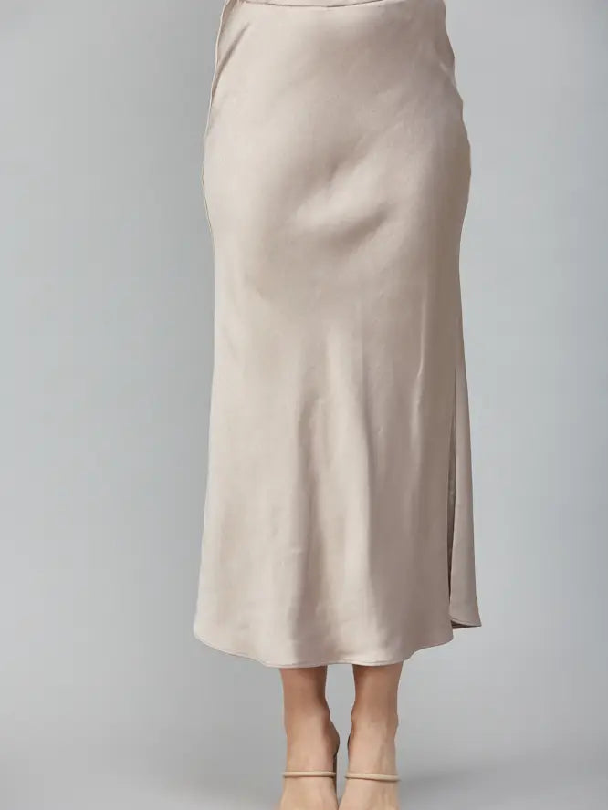 Satin Midi Skirt