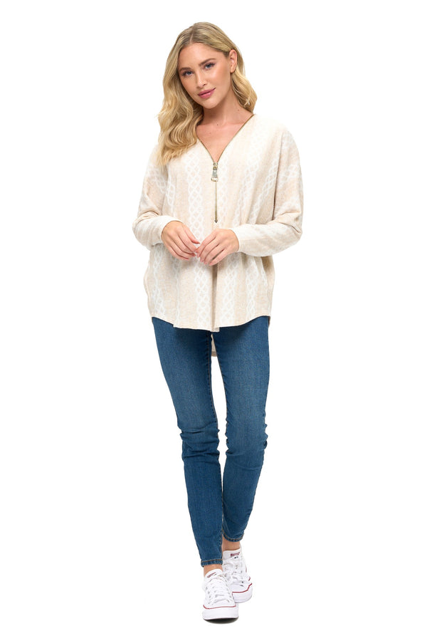 Ariella| Sleeve Zipper Top
