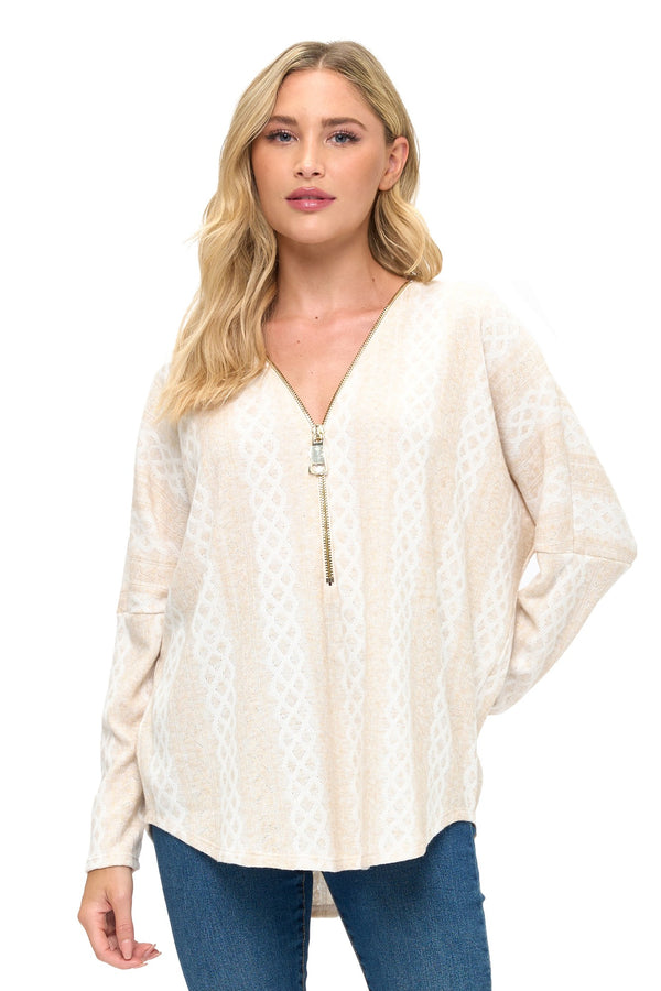 Ariella| Sleeve Zipper Top