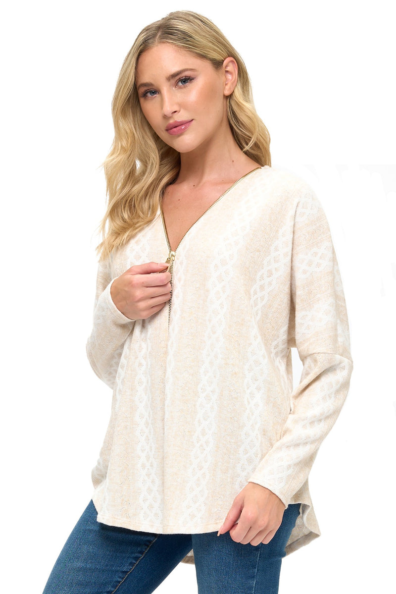 Ariella| Sleeve Zipper Top