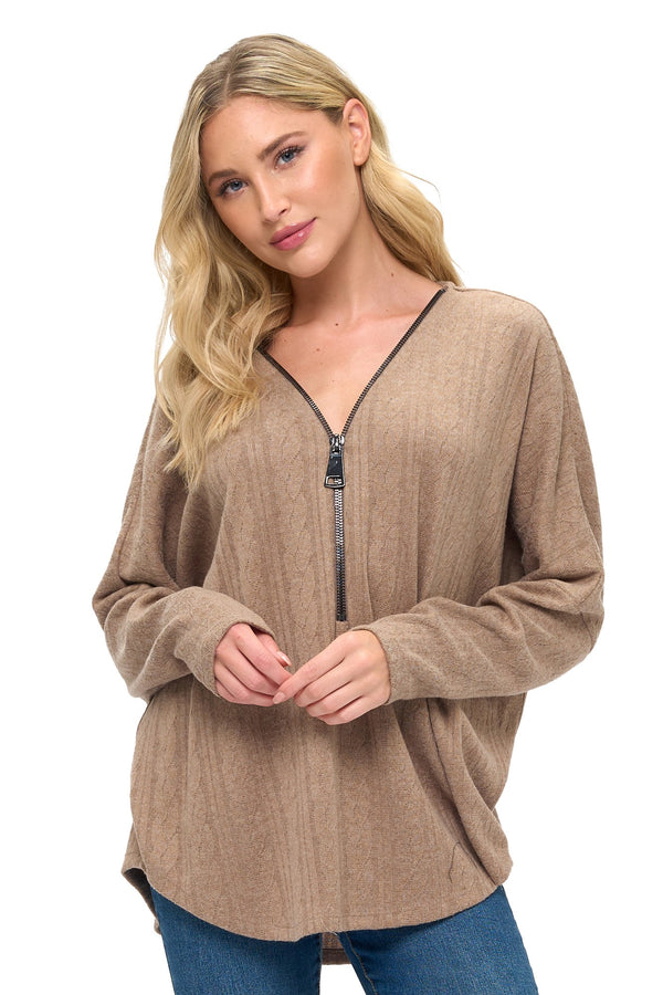 Ariella| Sleeve Zipper Top