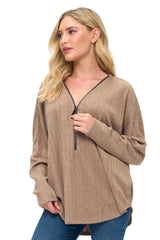 Ariella| Sleeve Zipper Top