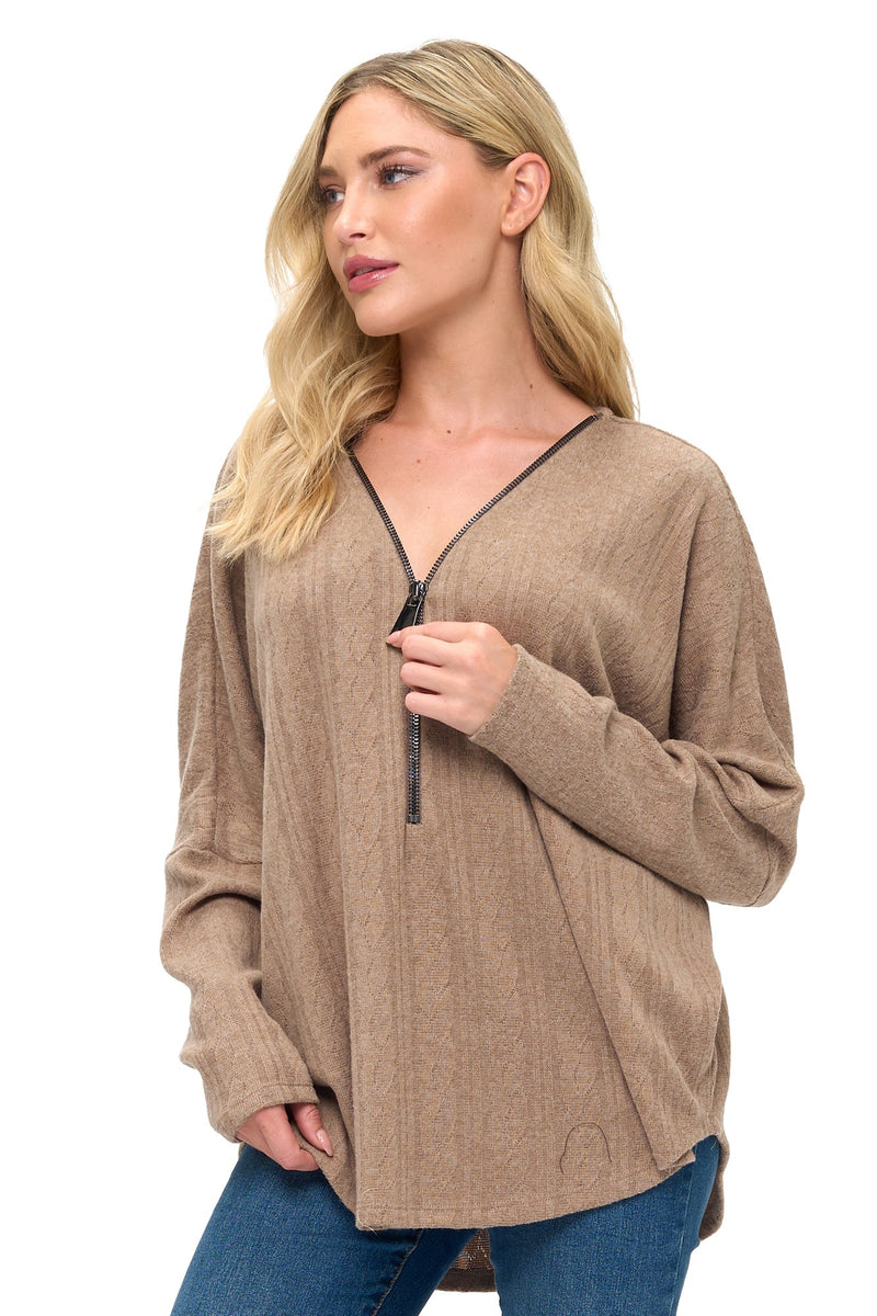 Ariella| Sleeve Zipper Top