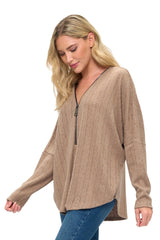 Ariella| Sleeve Zipper Top