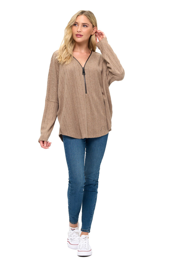 Ariella| Sleeve Zipper Top