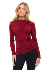 Ariella|Ruched Long-Sleeve Top