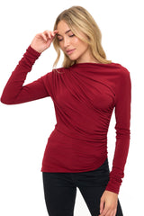 Ariella|Ruched Long-Sleeve Top