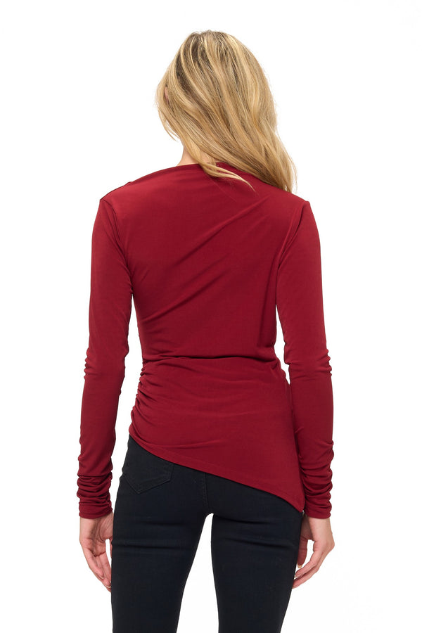 Ariella|Ruched Long-Sleeve Top