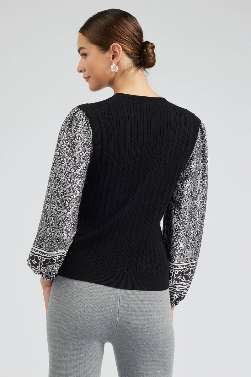 Contrast Sleeve Sweater Top