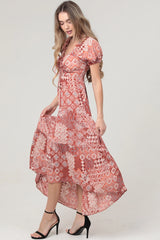 Sweetheart Neck Puff Sleeve Maxi Dress