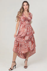 Sweetheart Neck Puff Sleeve Maxi Dress
