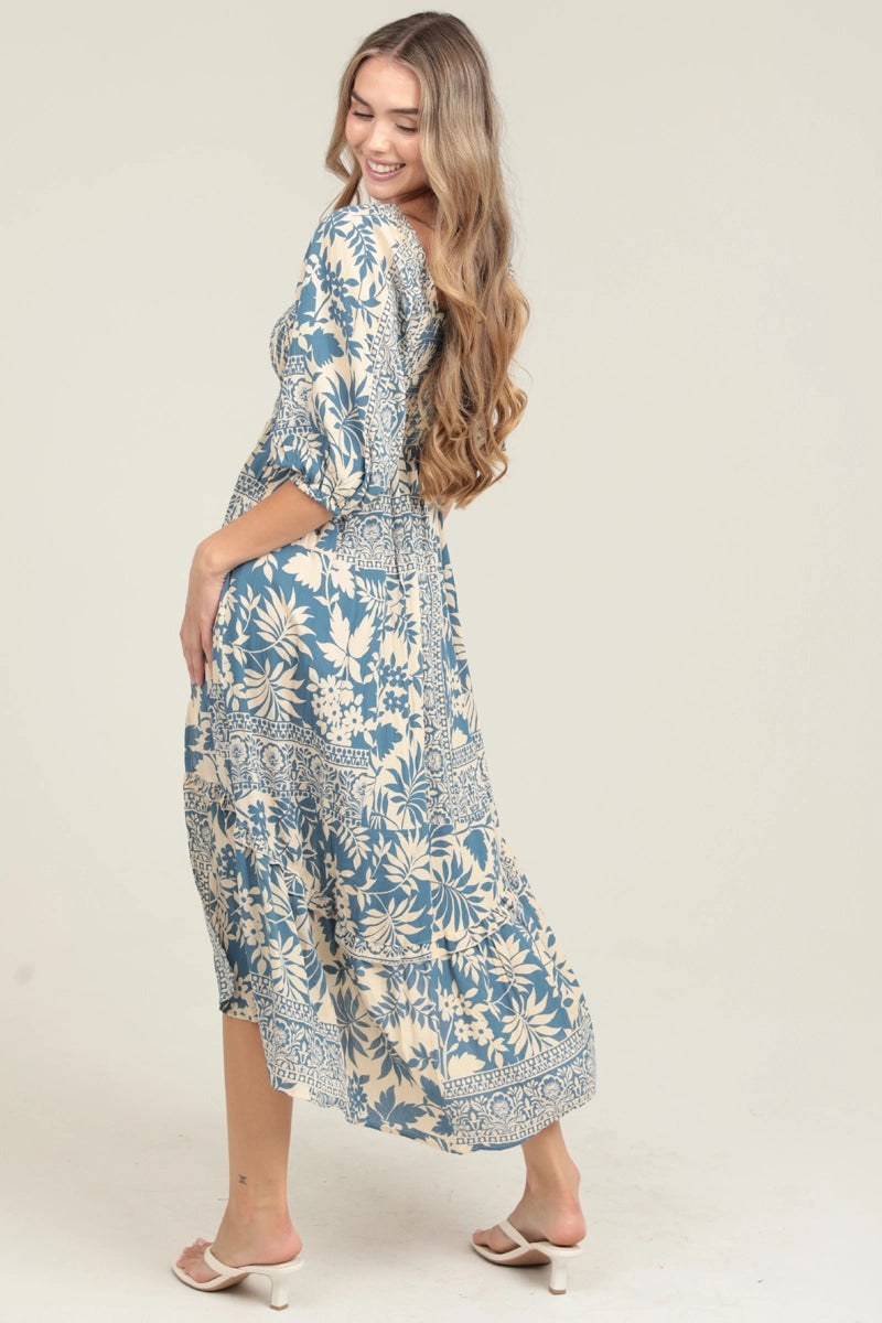 Smocked Bodice Midi Dress