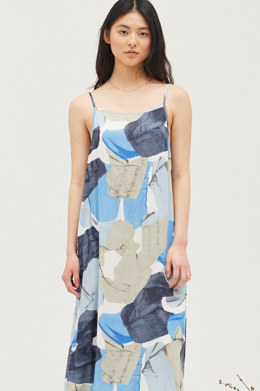 ROCK FORM PRINT SLIP DRESS