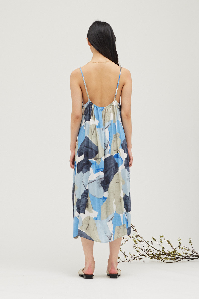 ROCK FORM PRINT SLIP DRESS