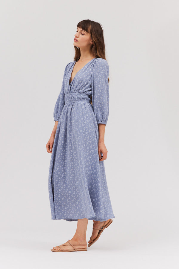 Print Gauze Midi Dress