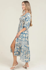 Smocked Bodice Midi Dress