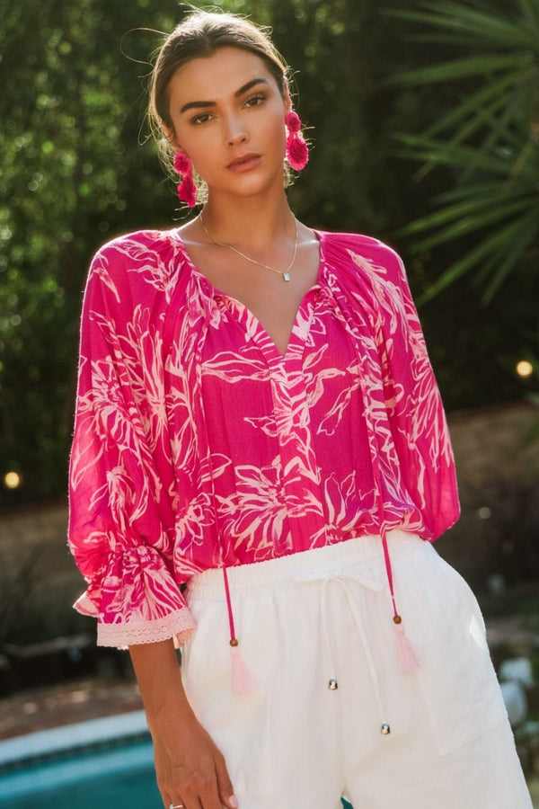 Floral 3/4 Sleeve Blouse