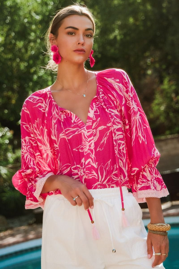 Floral 3/4 Sleeve Blouse