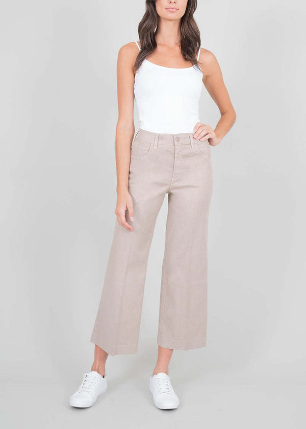 LEVEL 99|Annabelle Cropped Wide Leg-Safari