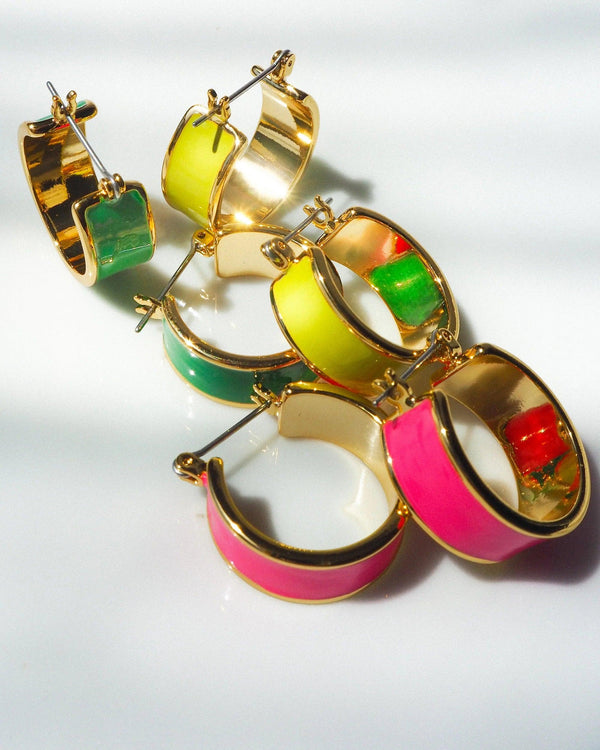 POSITANO HOOPS- HOT PINK- GOLD - MELAS CLOTHING CO.