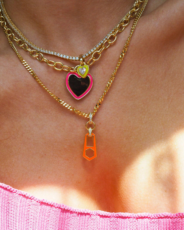 MINI BALLIER NECKLACE WITH HEART CHARM- - MELAS CLOTHING CO.