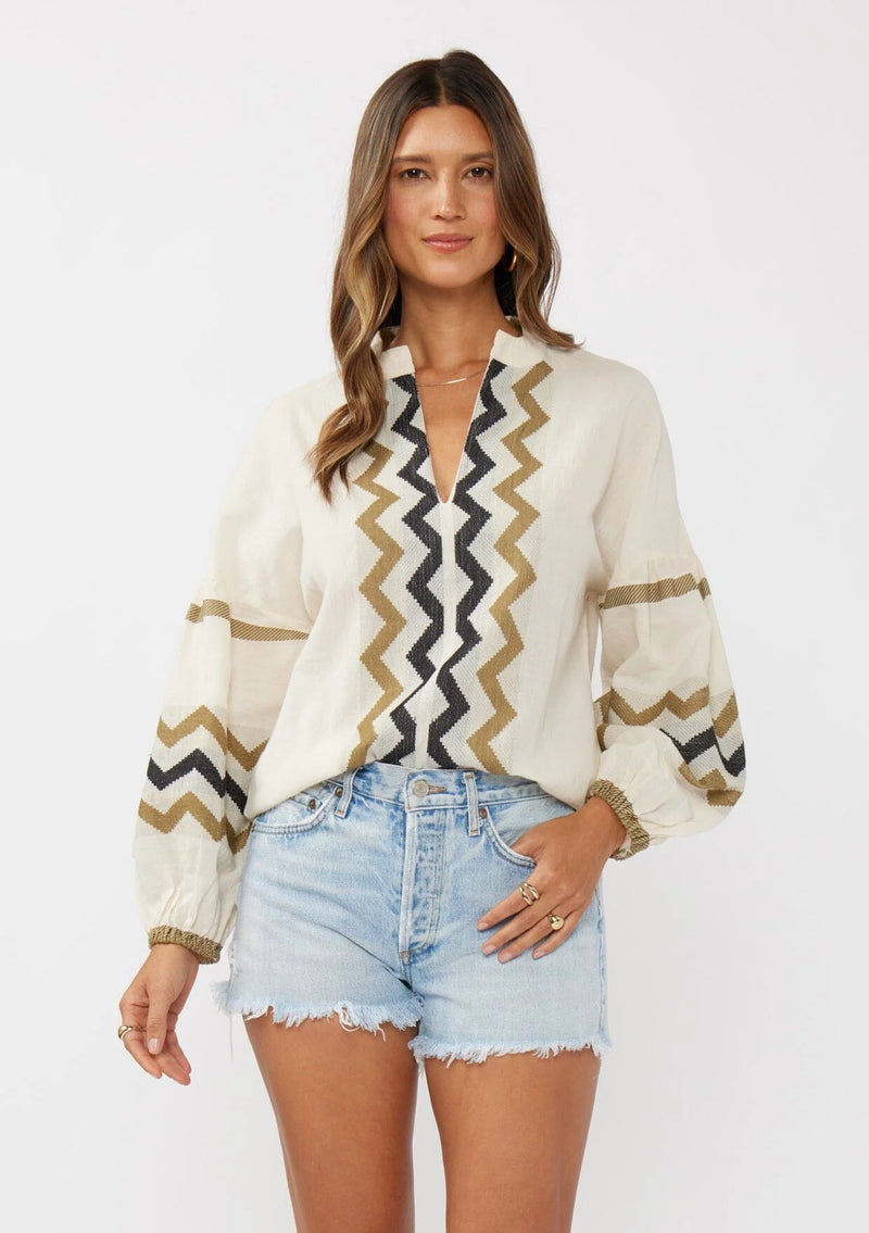 LOVESTITCH|Mona Jacquard Blouse