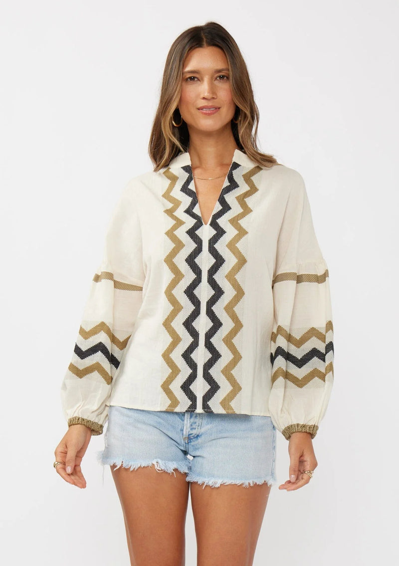 LOVESTITCH|Mona Jacquard Blouse