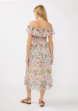 LOVESTITCH|Floral Dust Off Shoulder Midi Dress