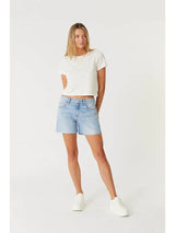 Level99| Cooper Raw Hem Short - Sunbleach Blue