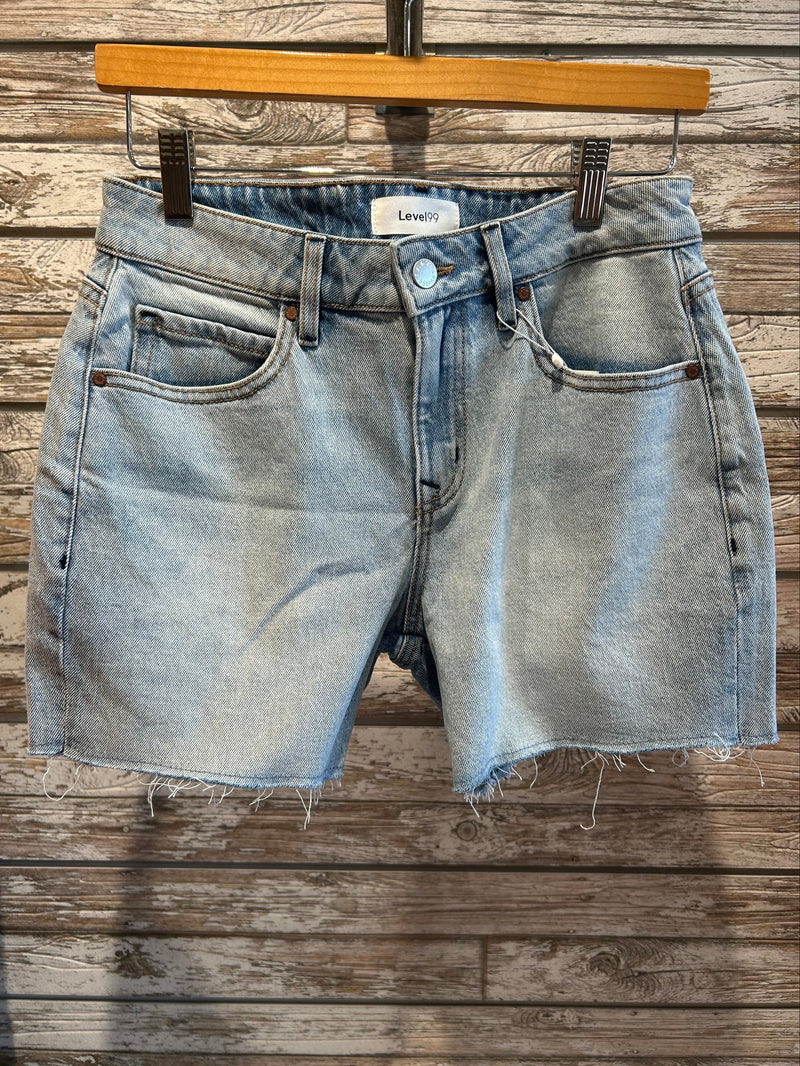 Level99| Cooper Raw Hem Short - Sunbleach Blue
