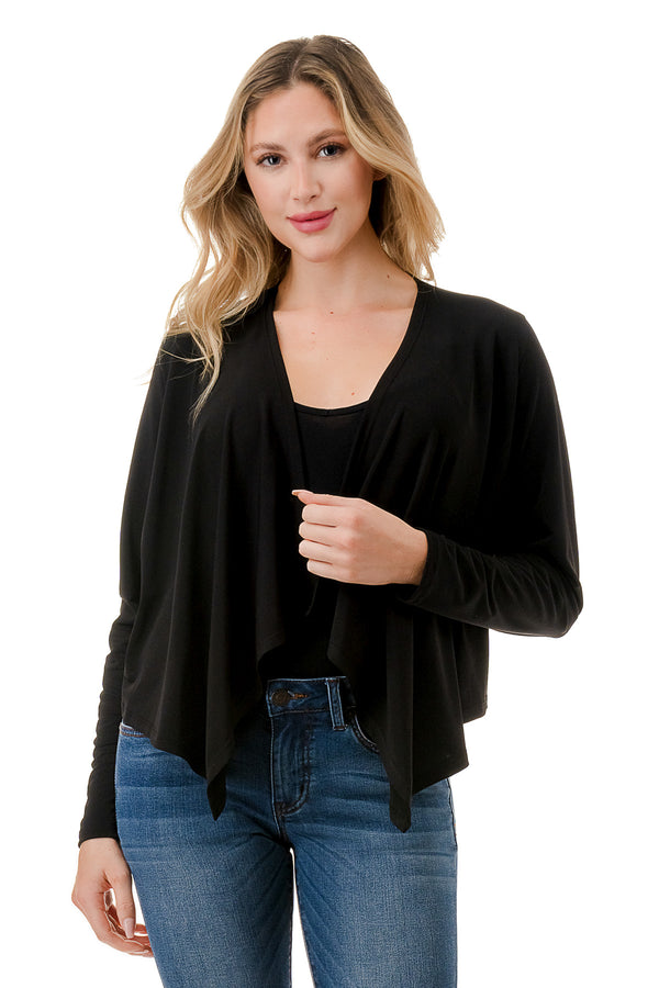 ARIELLA|Draped Open-Front Jacket