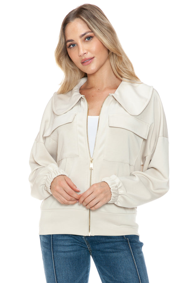 ARIELLA| Collared Jacket w/Pockets