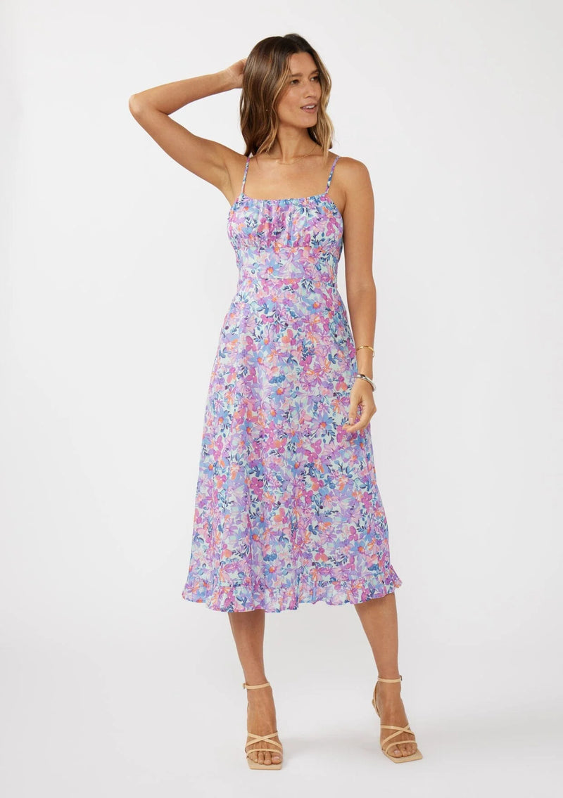 LOVESTITCH|Spaghetti Strap Bust Midi Dress