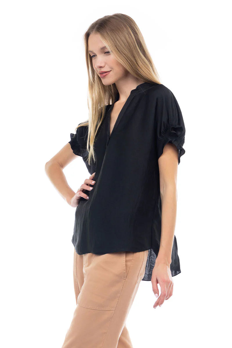 Naked Zebra|Flutter Sleeve Blouse