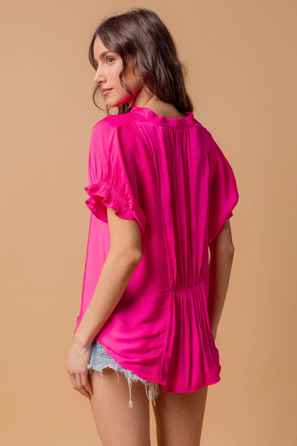 Naked Zebra|Flutter Sleeve Blouse
