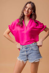 Naked Zebra|Flutter Sleeve Blouse