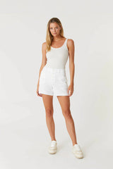 Level99| Sophia Exposed Button Short - Stillwater
