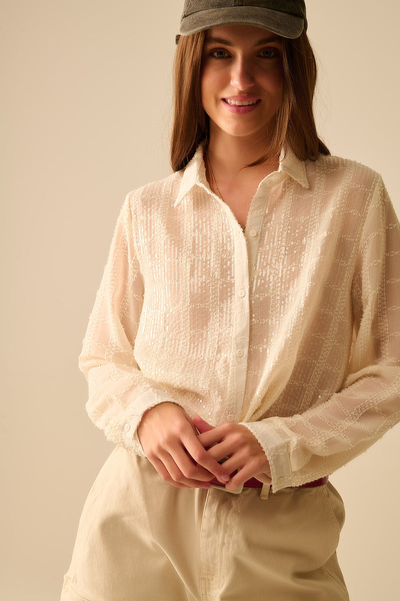 Q2|Sequin Chiffon Top