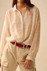 Q2|Sequin Chiffon Top