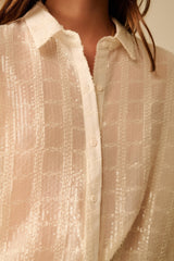 Q2|Sequin Chiffon Top