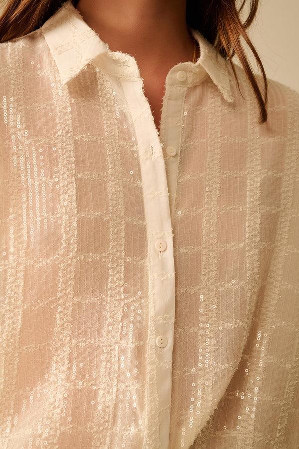 Q2|Sequin Chiffon Top