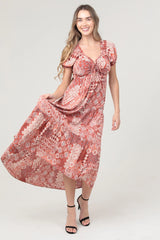 Sweetheart Neck Puff Sleeve Maxi Dress