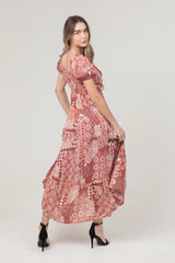 Sweetheart Neck Puff Sleeve Maxi Dress