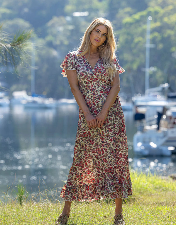 CIENNA| Shula Short Sleeve Wrap Dress