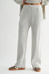 Mono B| Marina Textured Cotton Blend Wide Leg Pants