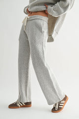 Mono B| Marina Textured Cotton Blend Wide Leg Pants